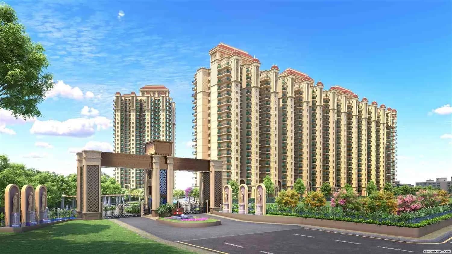Entrance gate and towers of Mexmon Dreams on 66 Feet Road, Jalandhar (render)